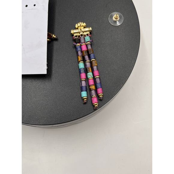 Kendra Scott Bree Gold Teal Purple Orchid Stone Bead statement
Earrings - Picture 6 of 8